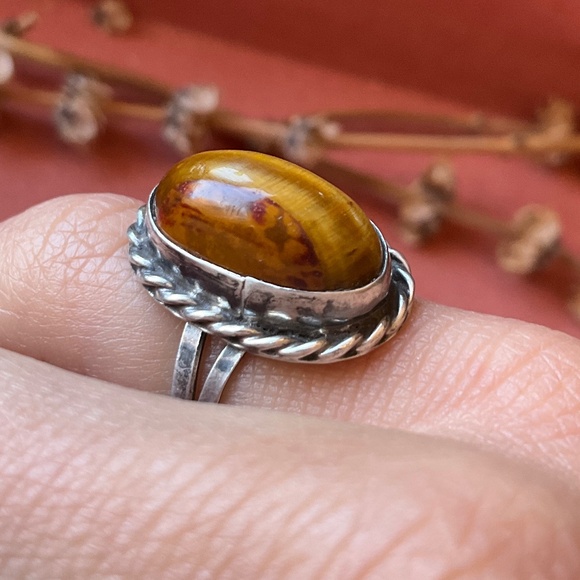 Tiger’s Eye  🐅  👁 Sterling Ring - Picture 2 of 6